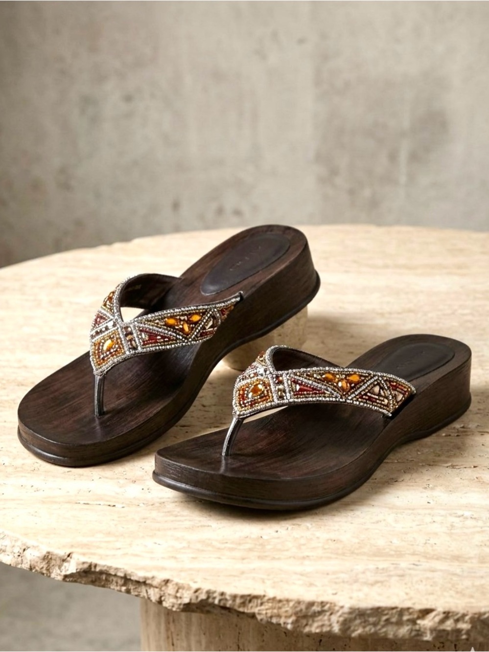 Aldo Jewelled Embellished Sandals with Beaded Straps
